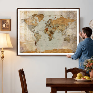 World Map Canvas Print – Detailed Map of the World Wall Art