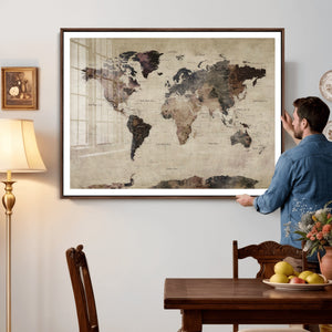 World Map Canvas Print – Detailed Map of the World Adventure