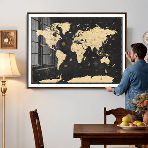 World Map Canvas Print – Detailed Map of the World Wall Art