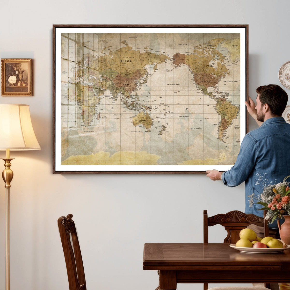 World Map Canvas Print – Detailed Map of the World Wall Art