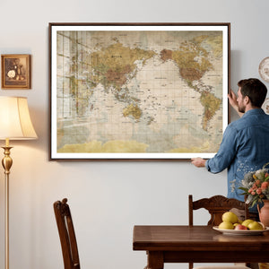 World Map Canvas Print – Detailed Map of the World Wall Art