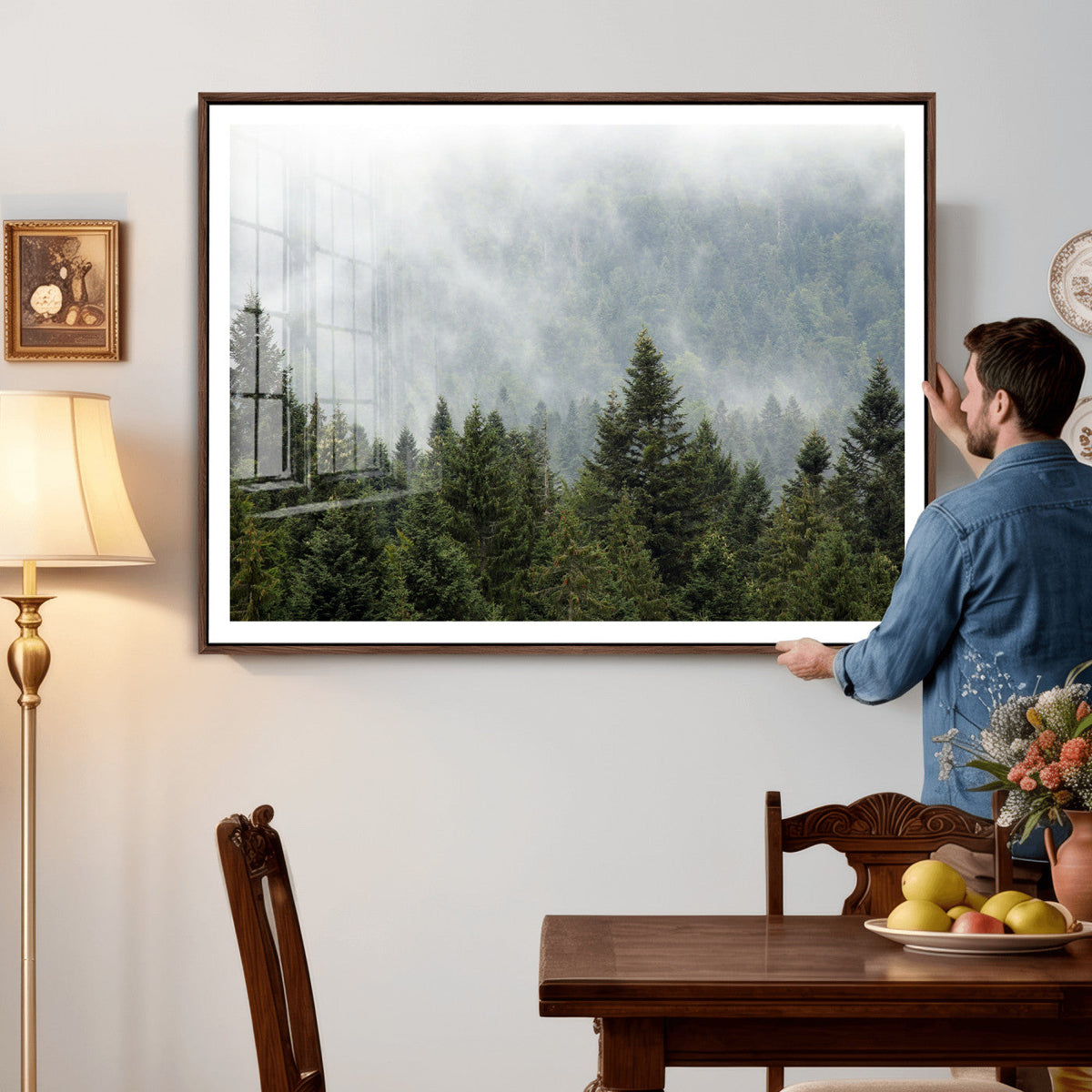 Misty Mountain Forest Wall Art Canvas Print