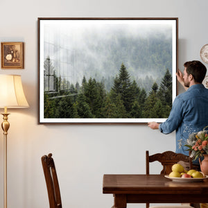 Misty Mountain Forest Wall Art Canvas Print