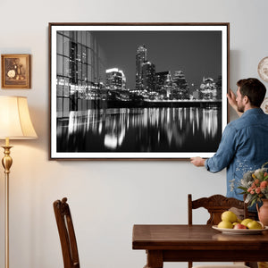 Austin Skyline Wall Art Canvas Print, Austin Downtown Night