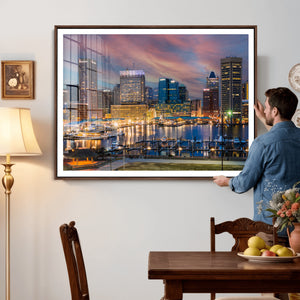 Baltimore Skyline Wall Art Canvas Print, Baltimore Downtown