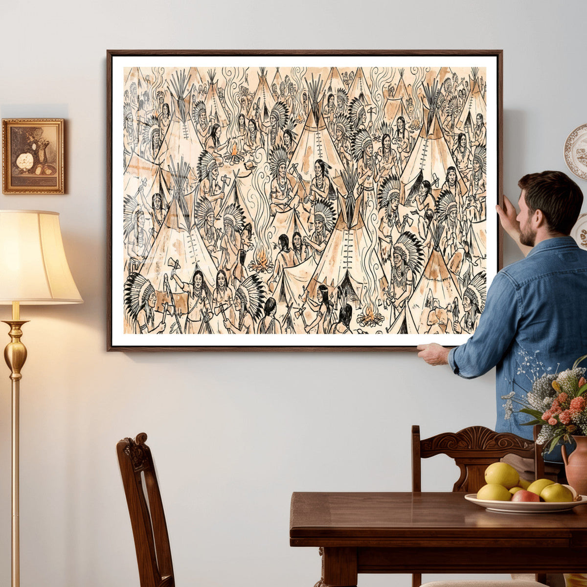 Native American Indian Wall Art Canvas Print - Abstract