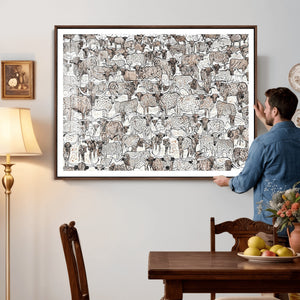 Abstract Texas Cow Wall Art Canvas Print - Farm Longhorn