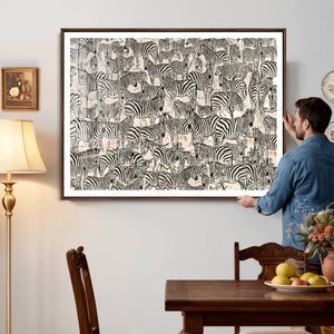 Abstract Zebra Wall Art Canvas Print for Farmhouse Decor