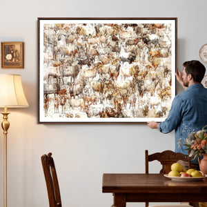 Farmhouse Bighorn Sheep Wall Art Canvas Print - Abstract