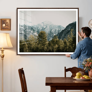 Mountain Forest Wall Art Canvas Print, Alpine Landscape