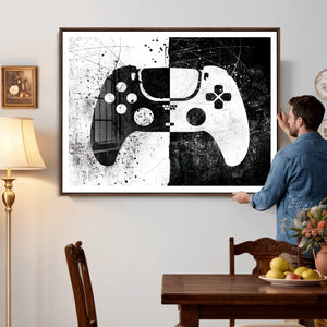 Abstract Gaming Controller Wall Art Canvas Print