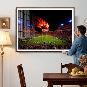 Auburn Stadium Wall Art Canvas Print, College Football Night