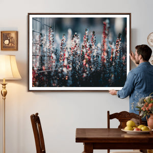 Winter Heather Wall Art Canvas Print, Frosted Floral Nature