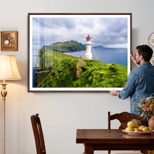 Cliffside Lighthouse Wall Art Canvas Print – Coastal