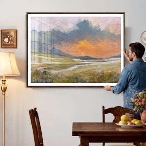 Mountain Sunset Wall Art Canvas Print Vintage Landscape