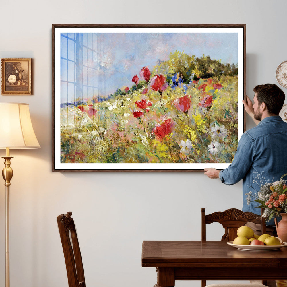 Abstract Mountain Landscape Wall Art Canvas Print – Textured