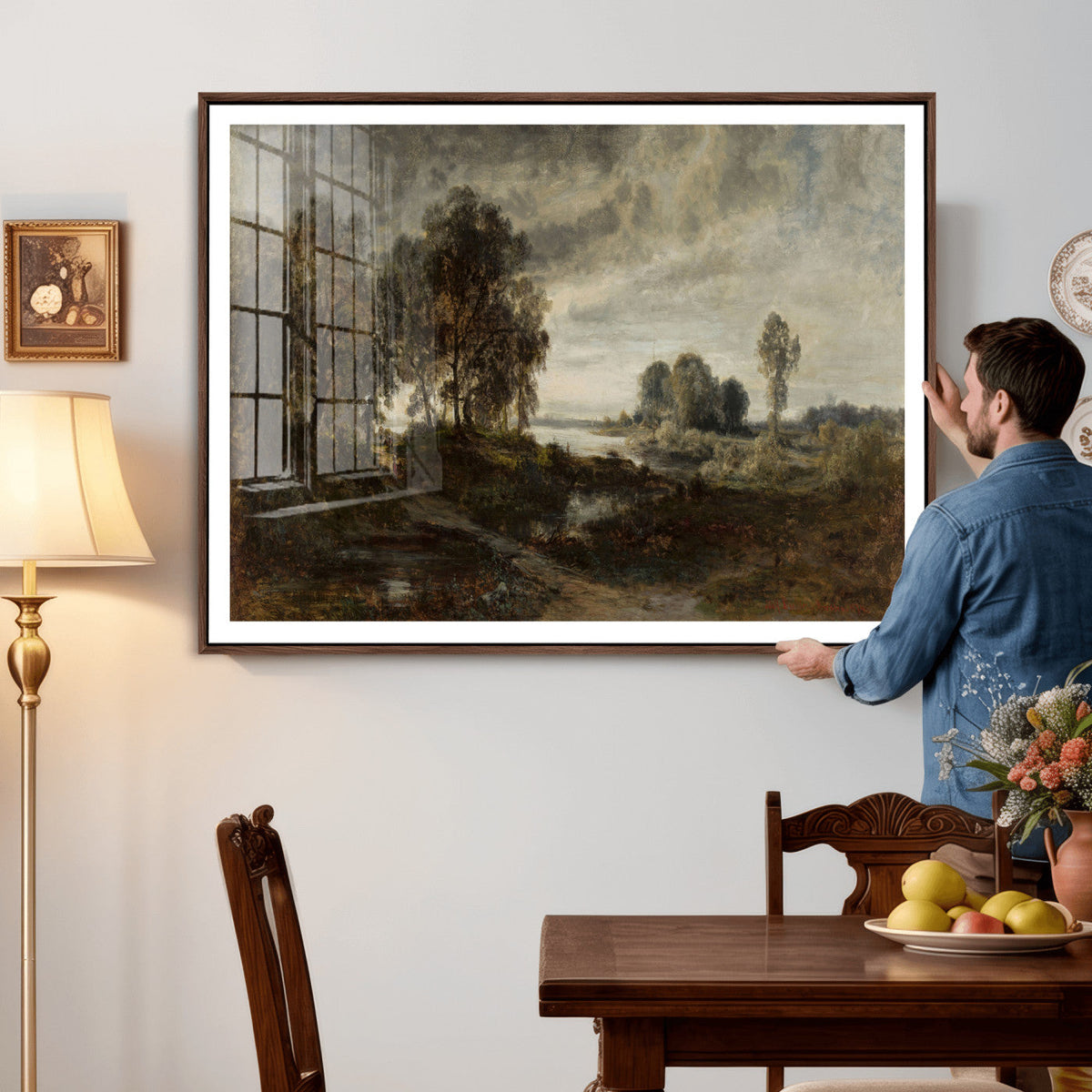 Adolf Dressler Landscape of the Oder River Wall Art Canvas