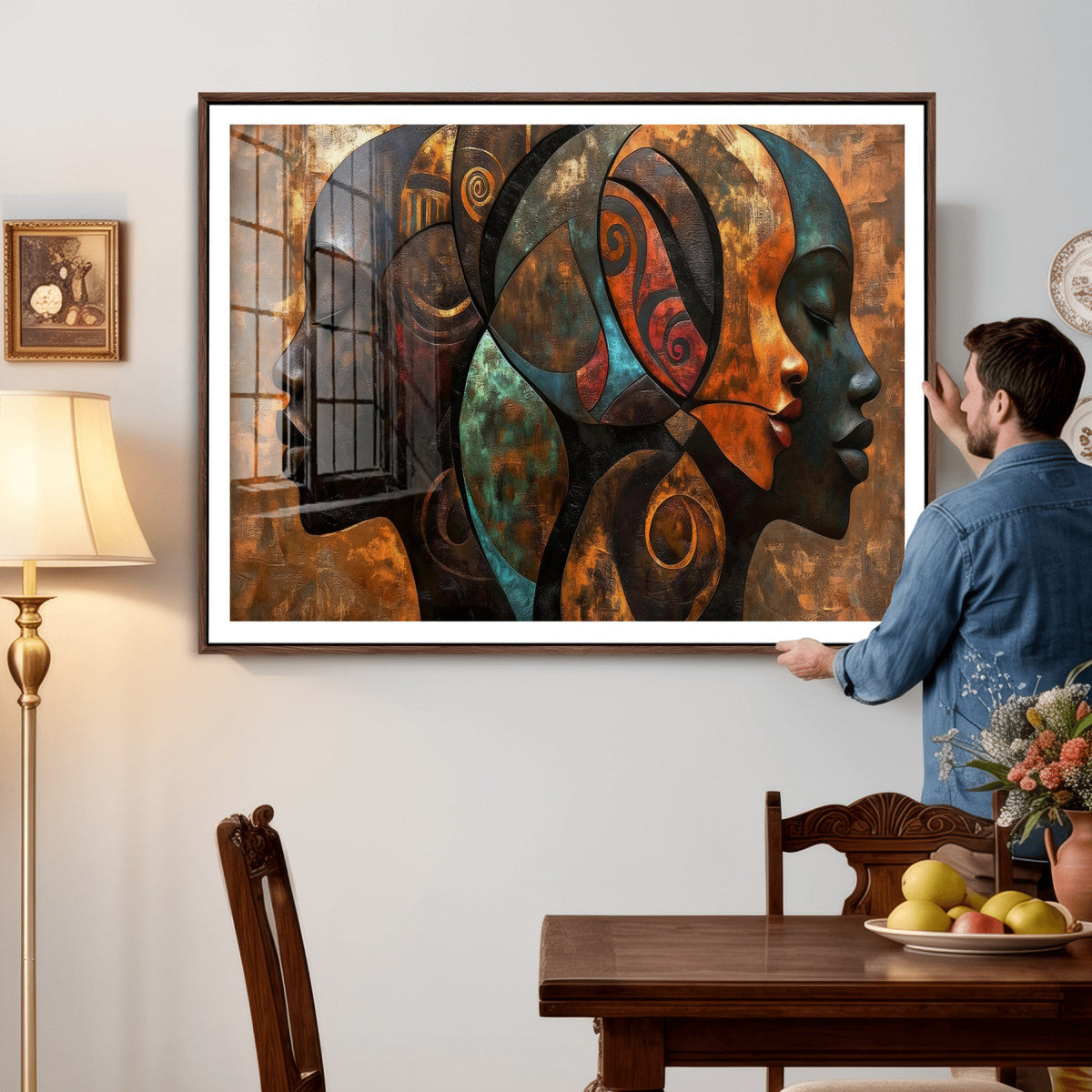 Abstract Afro American Women Wall Art Canvas Print