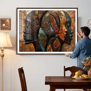 Abstract Afro American Women Wall Art Canvas Print