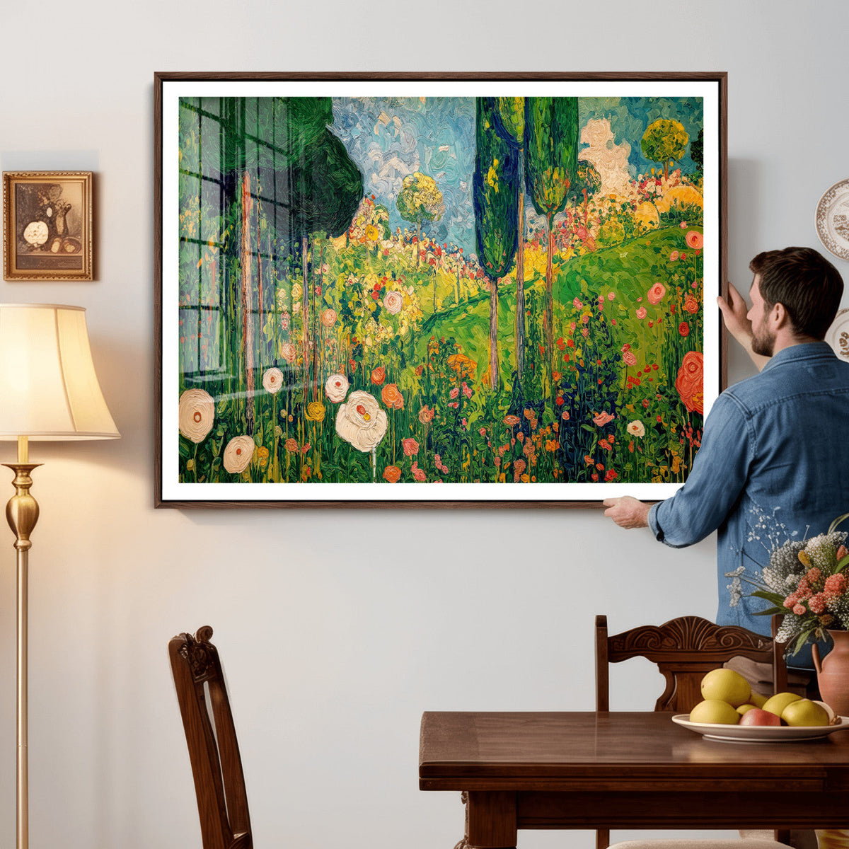 Gustav Klimt Boho Mountain Landscape Large Wall Art,