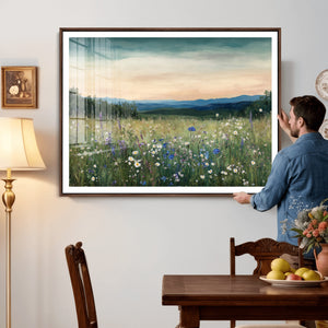 Wildflower Meadow Oil Painting Canvas — Daisy Lavender