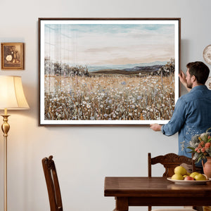 Neutral Wildflower Field Canvas Wall Art — Beige Earth Tone
