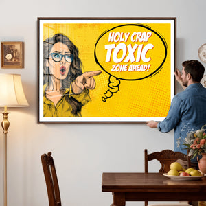 Pop Art Print Bathroom Sign Wall Art Canvas Print — Funny
