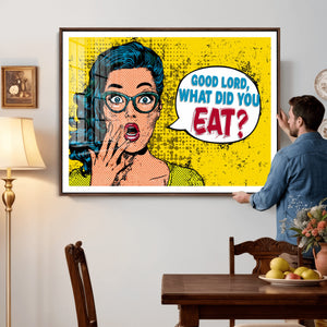 Pop Art Print Bathroom Sign Wall Art Canvas Print — Funny
