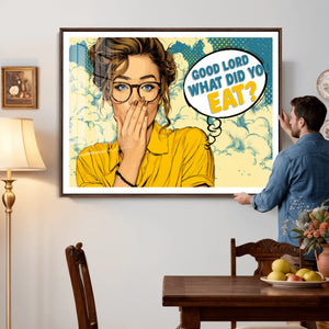Pop Art Print Bathroom Sign Wall Art Canvas Print — Funny