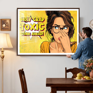 Pop Art Print Bathroom Sign Wall Art Canvas Print — Funny