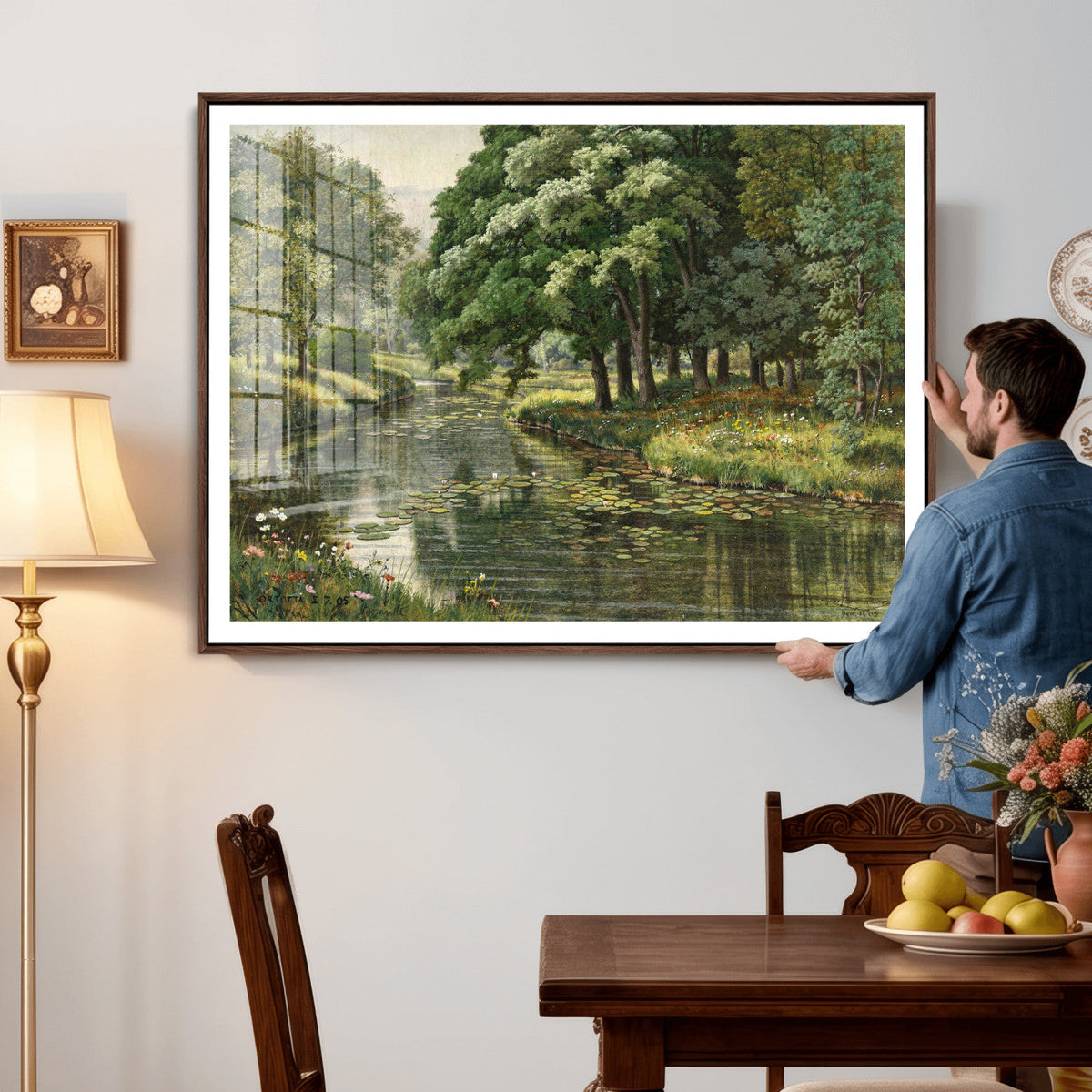 Forest Stream Canvas Wall Art, Peder Monsted A Forest Stream