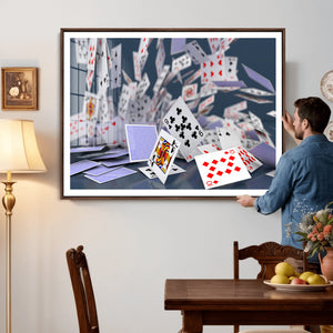 Playing Cards Canvas Wall Art | Casino Game Room Decor,