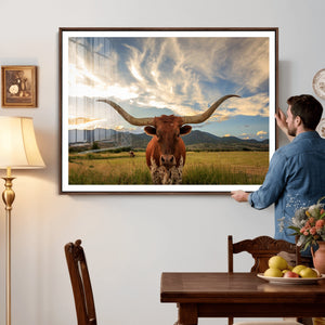 Texas Longhorn Canvas Wall Art – Majestic Triptych Animal