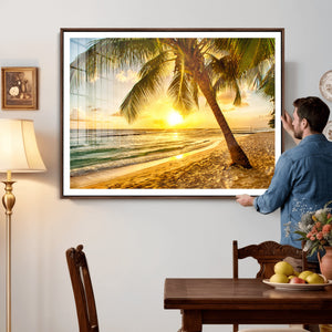 Beach Sunset Canvas Wall Art Print - Tropical Beach Canvas