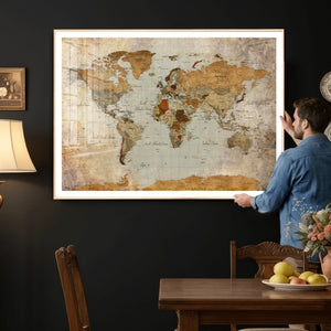 World Map Canvas Print – Detailed Map of the World Wall Art