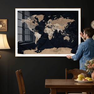 Grunge Wall Art World Map Canvas Print