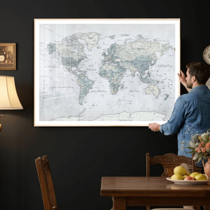World Map Canvas Print – Detailed Map of the World Wall Art