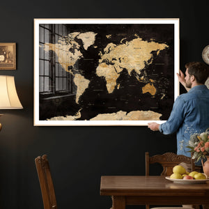 Extra Large World Map Canvas Print – Detailed Map Classic