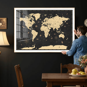World Map Canvas Print – Detailed Map of the World Wall Art