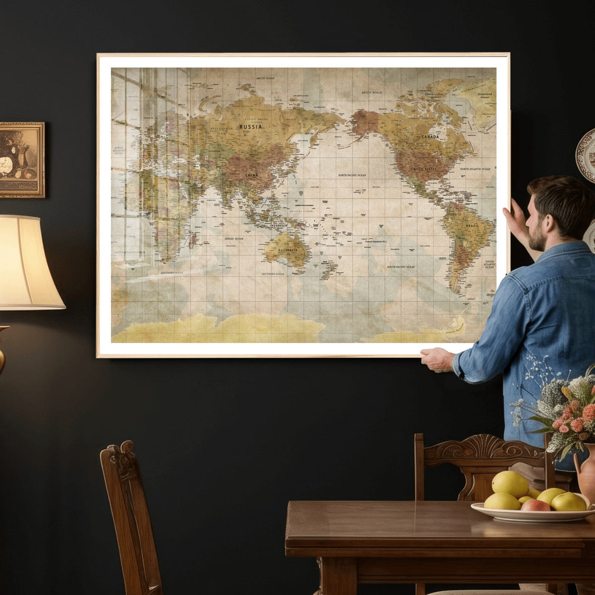 World Map Canvas Print – Detailed Map of the World Wall Art