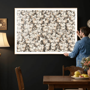 American Bison Canvas Print - Abstract Buffalo Wall Art