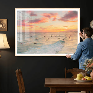 Sunset Beach Wall Art Canvas Print – Soft Coastal