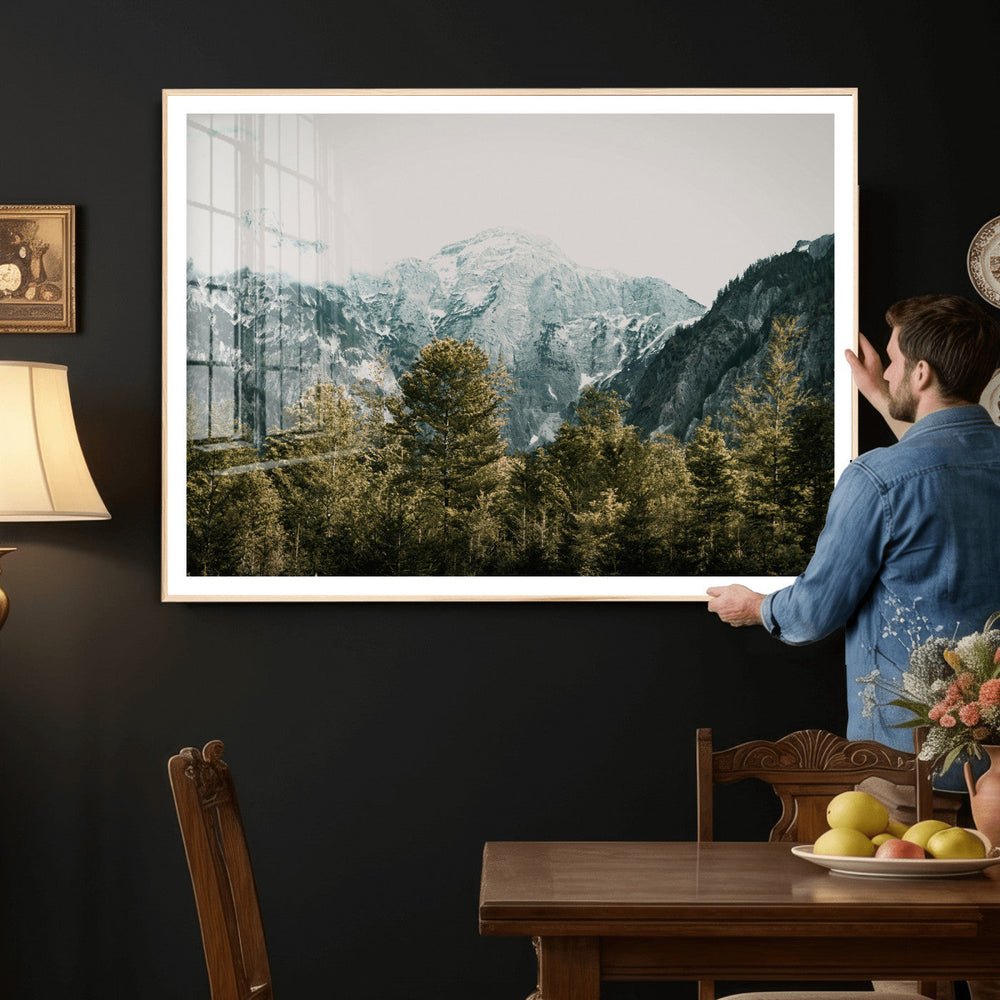 Mountain Forest Wall Art Canvas Print, Alpine Landscape