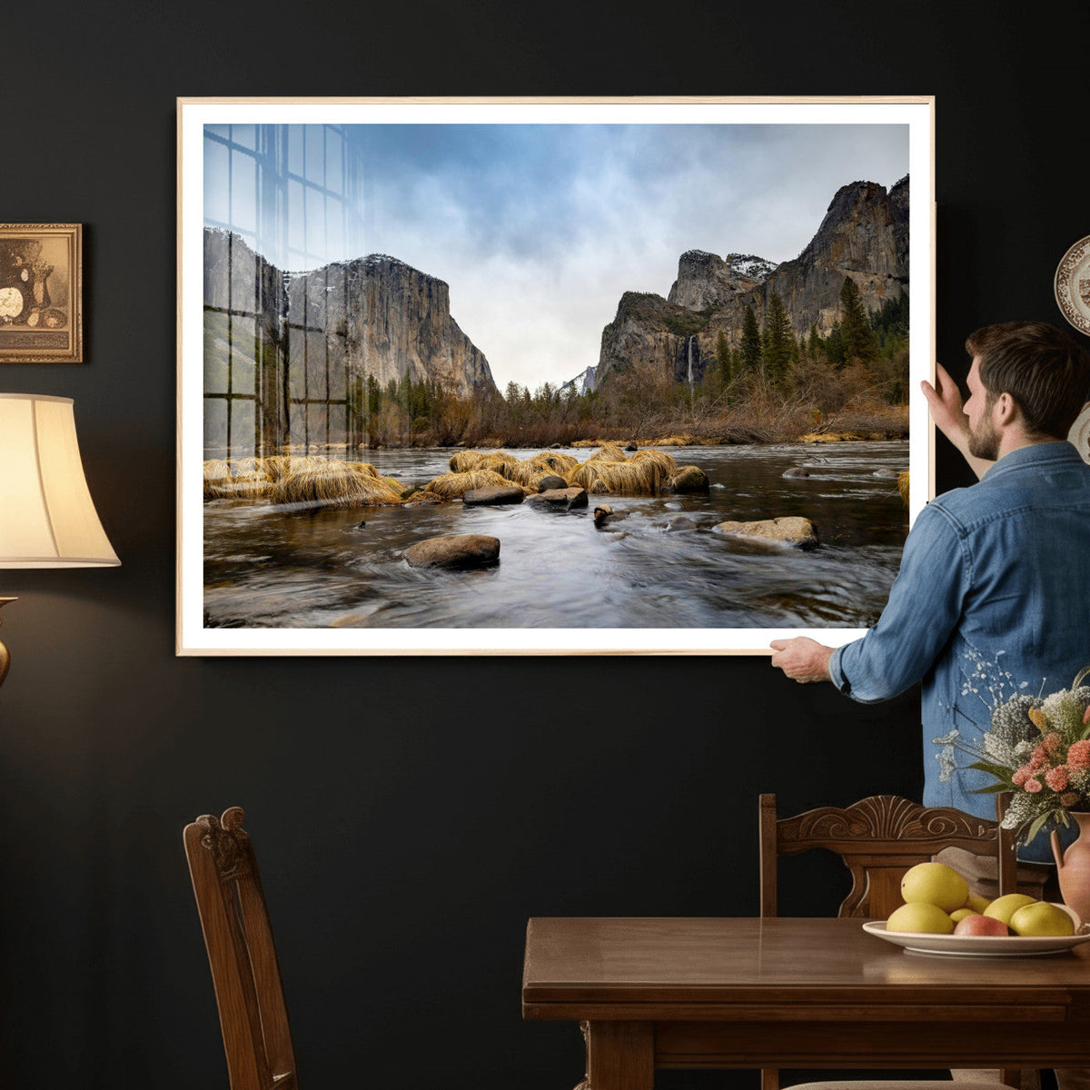 Yosemite Valley Mountain Landscape Wall Art Canvas Print,