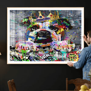 Graffiti Dog Wall Art Decor for Teen Bedroom - Abstract