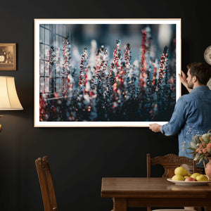 Winter Heather Wall Art Canvas Print, Frosted Floral Nature
