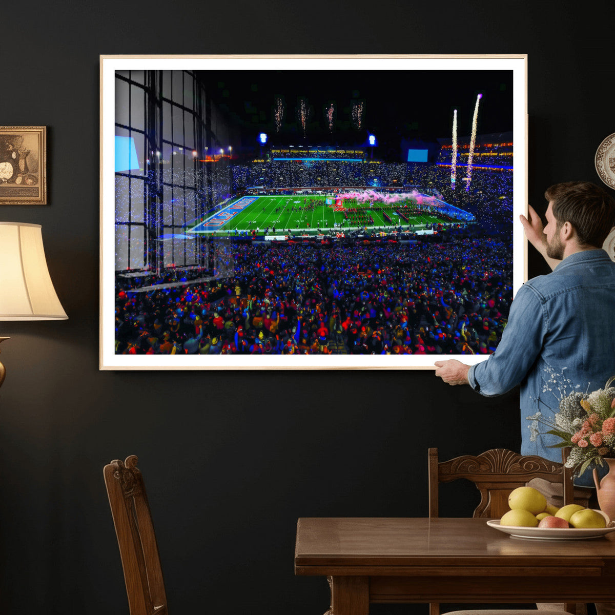 Ole Miss Rebels Vaught Hemingway Stadium Wall Art Canvas
