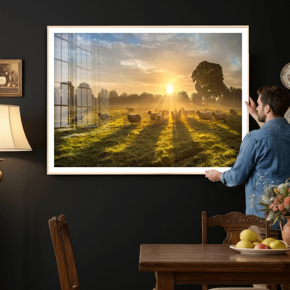 Sheep Wall Art Canvas Print – Rural Farm Animal Artwork