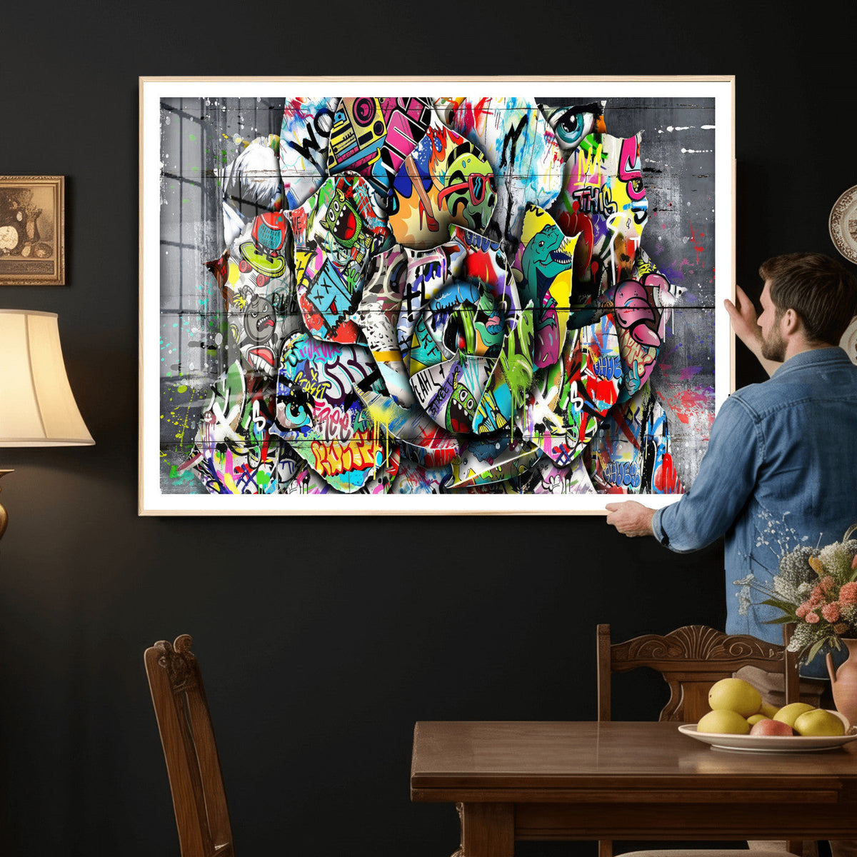 Abstract Graffiti Collage Street Art Wall Art Canvas Print