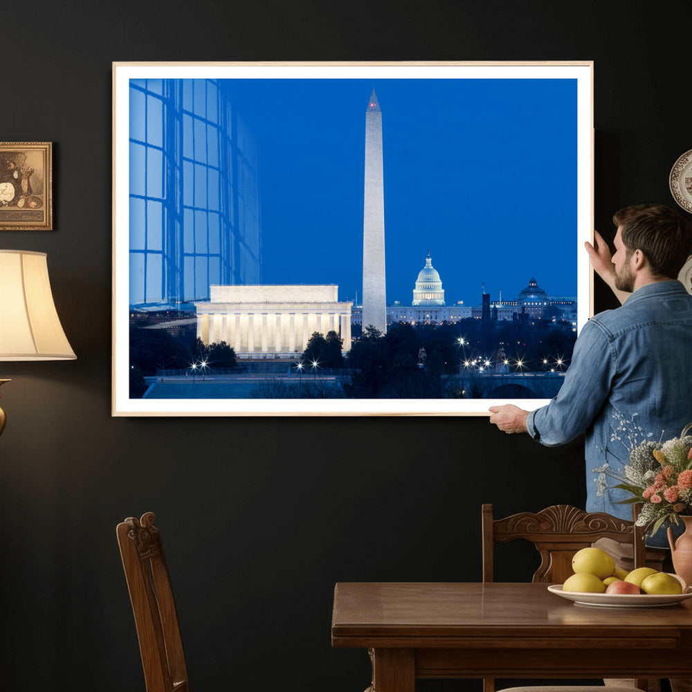 Washington DC Skyline Wall Art Canvas Print – Lincoln